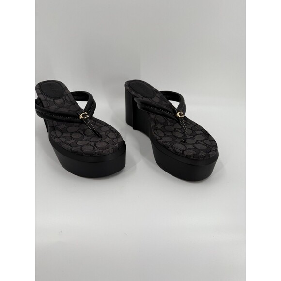 NEW WITHOUT BOX Coach Franki Flip-Flops in Signature Jacquard Slipper US 10 - Picture 8 of 10